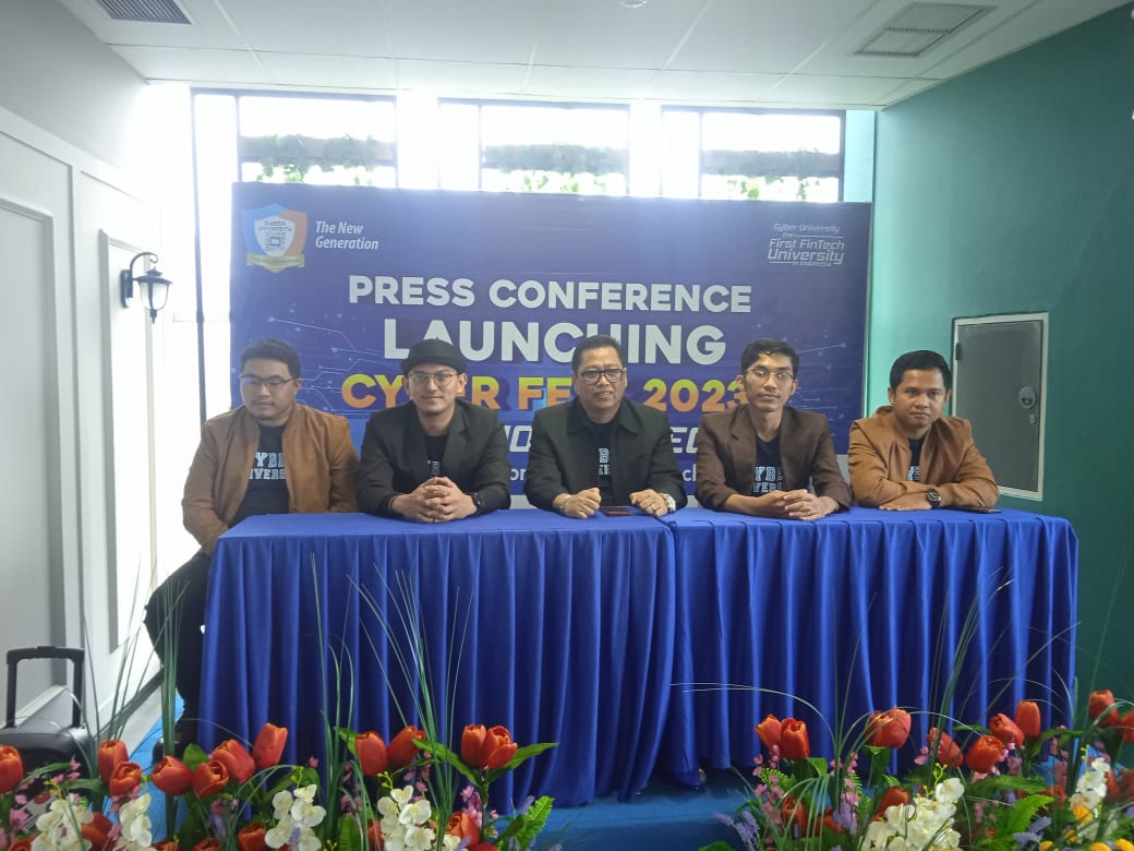 Konferensi pers Launching Cyber Festival 2023 di Jakarta, Rabu (1/2).