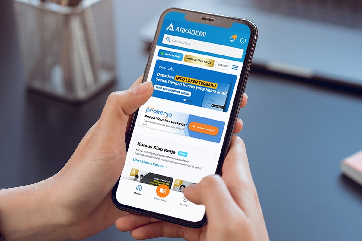 Ilustrasi pelatihan online Arkademi