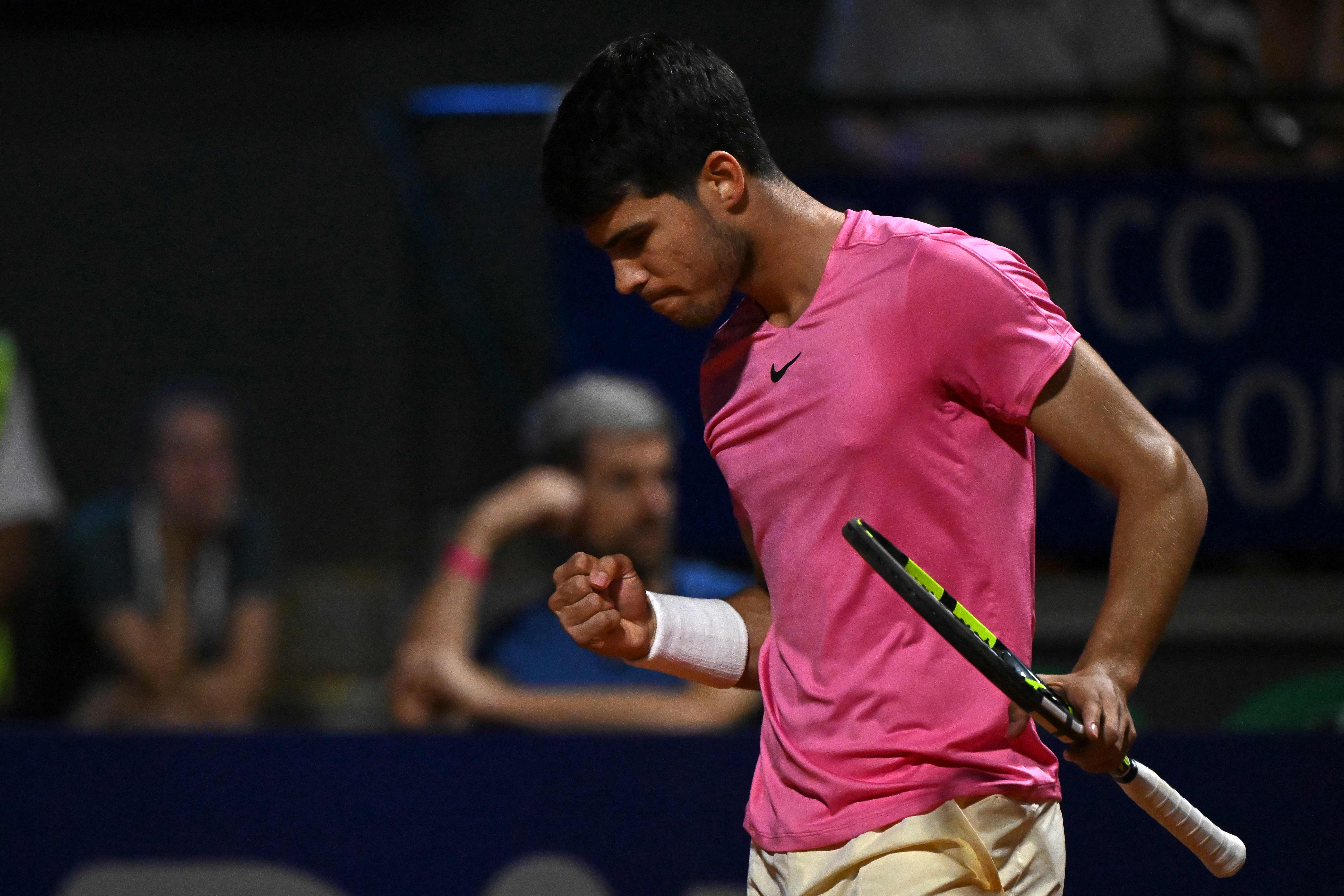 Petenis asal Spanyol, Carlos Alcaraz, saat berlaga.