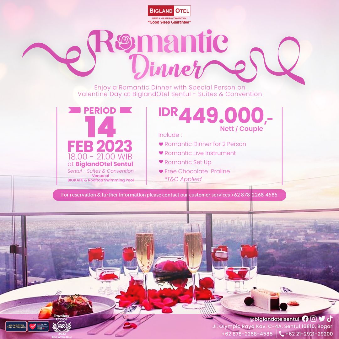 Promo Romantic Dinner BiglandOtel Sentul Suites & Convention