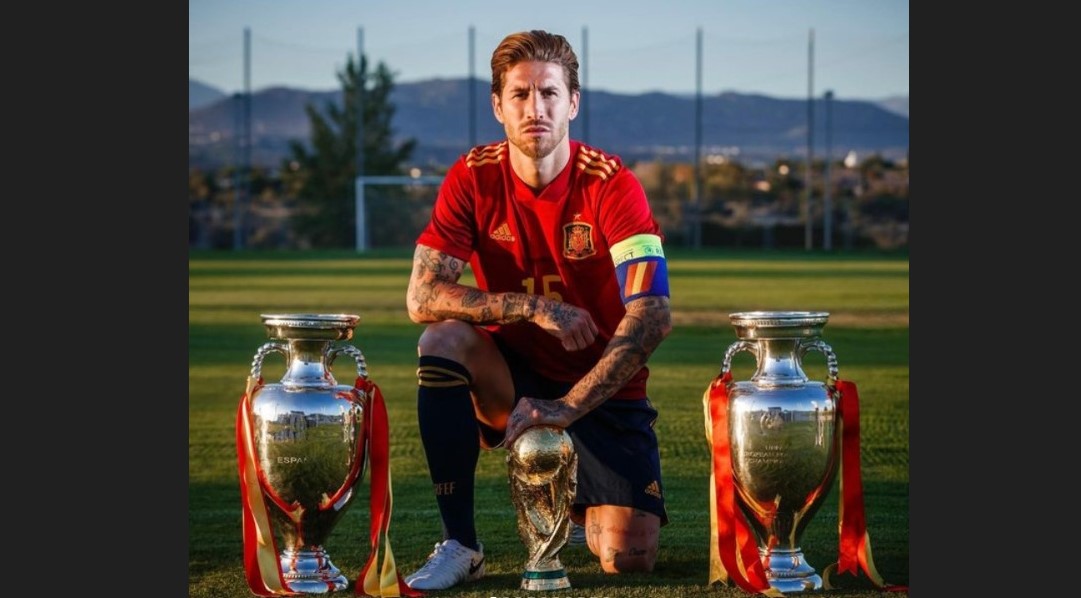 Bek timnas Spanyol Sergio Ramos
