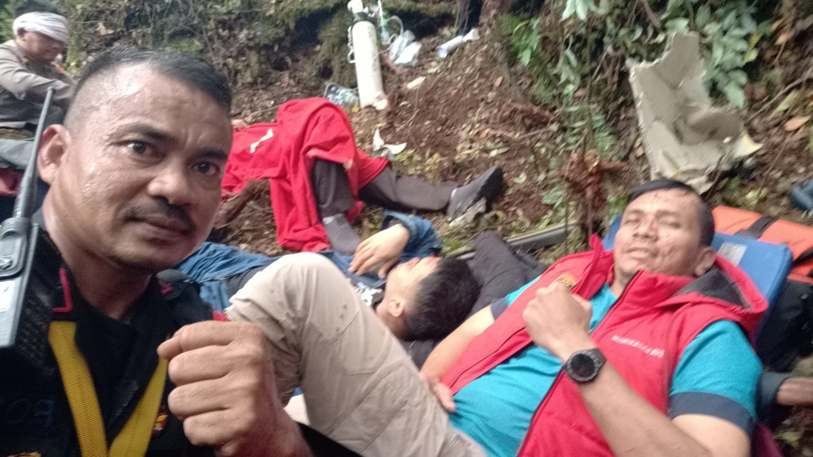 Direktur Reserse Kriminal Umum Polda Jambi Komisaris Besar Andri Ananta Yudhistira, meski mengalami cidera Senin sore ( 20/2), terlihat saba