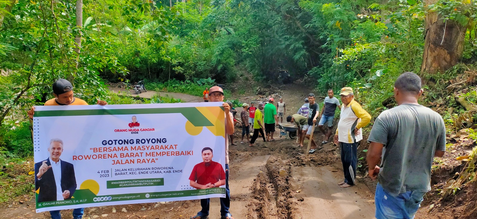 Orang Muda Ganjar NTT kembali menggelar aksi sosial dengan melibatkan masyarakat yang ada di Roworena Barat, Kabupaten Ende, Minggu (6/2/23)