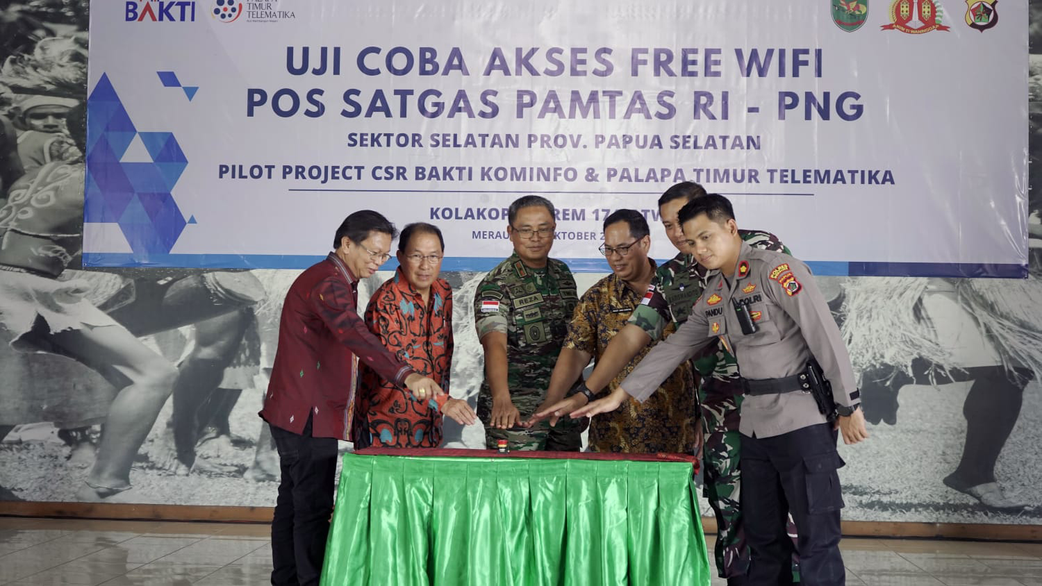 Uji coba akses free wifi Pos Satgas Patas RI - PNG.