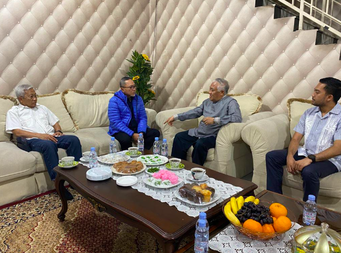 Din Syamsuddin usai menggelar pertemuan dengan Zulhas di kediamannya, Kamis (22/2).