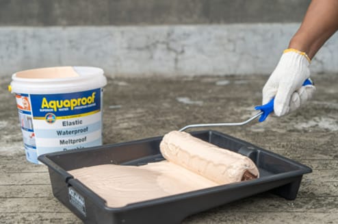 Ilustrasi aplikasi cat dinding Aquaproof