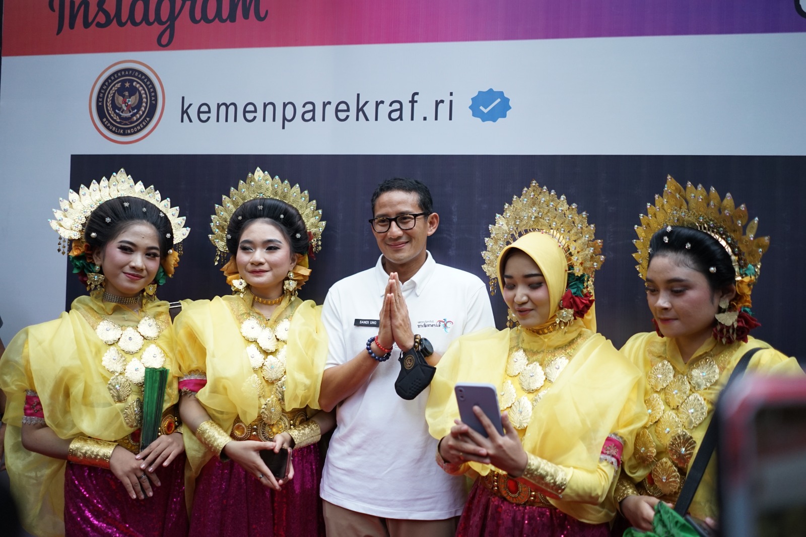 Menparekraf Sandiaga Uno menghadiri kegiatan Kelana Nusantara di Makassar, Sulawesi Selatan, Minggu (12/2).