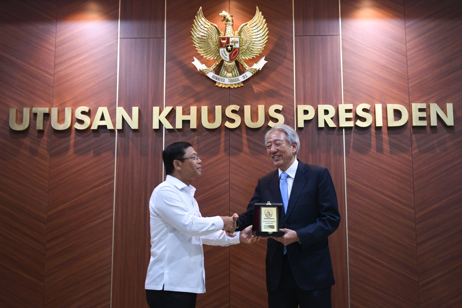 Utusan Khusus Presiden (UKP) RI Muhamad Mardiono menerima Menteri Senior Singapura Teo Chee Hean di Jakarta, Selasa (28/2/2023)
