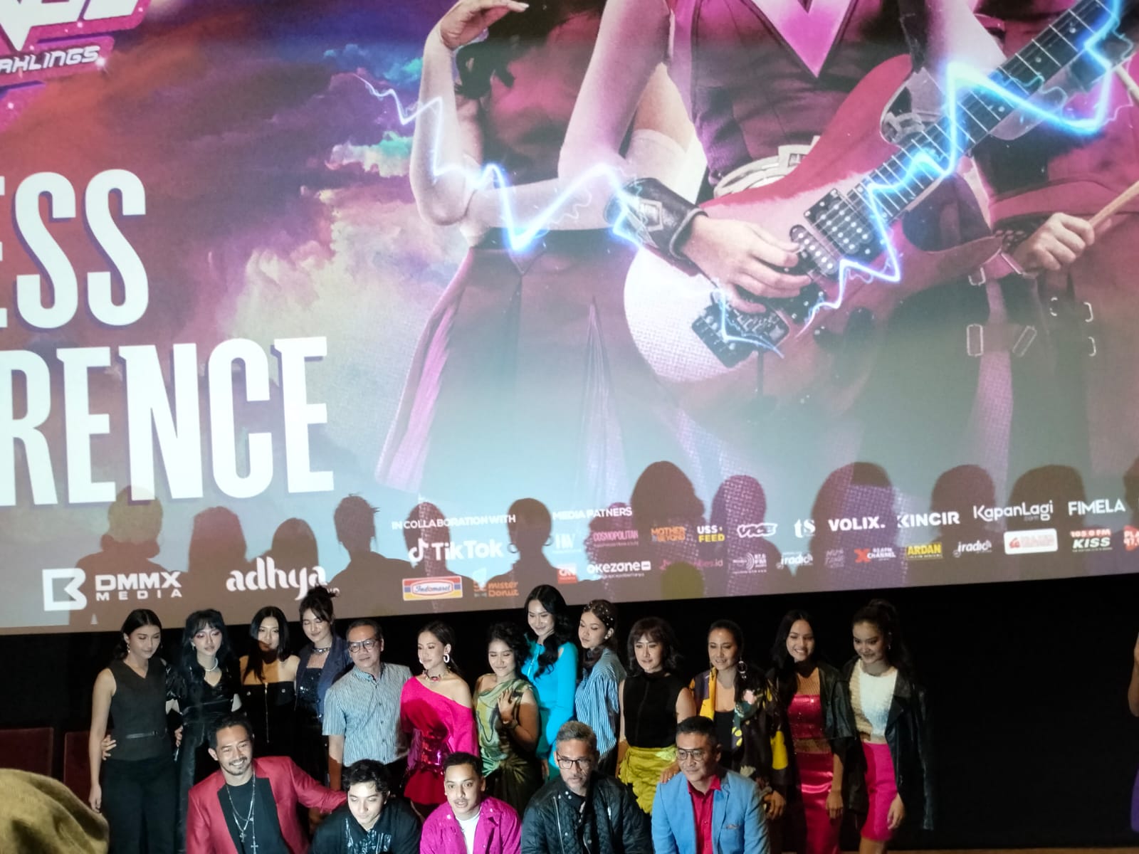 Suasana peluncuran film Virgo and The Sparklings di Jakarta, Selasa (28/2).