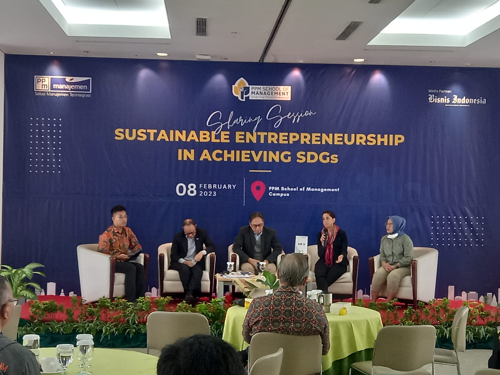 Sharing session Sustainable Enterpreneurship in Achieving SDG's yang digelar PPM School of Management (PPM SoM), di Jakarta, Rabu (8/2).