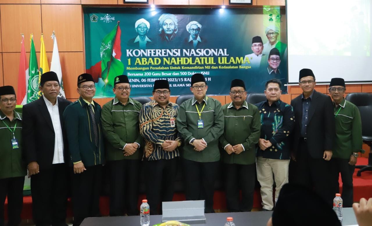 Acara Konferensi Nasional 1 Abad Nahdlatul Ulama (NU) di Sidoarjo, Jawa Timur, Senin, (6/2).