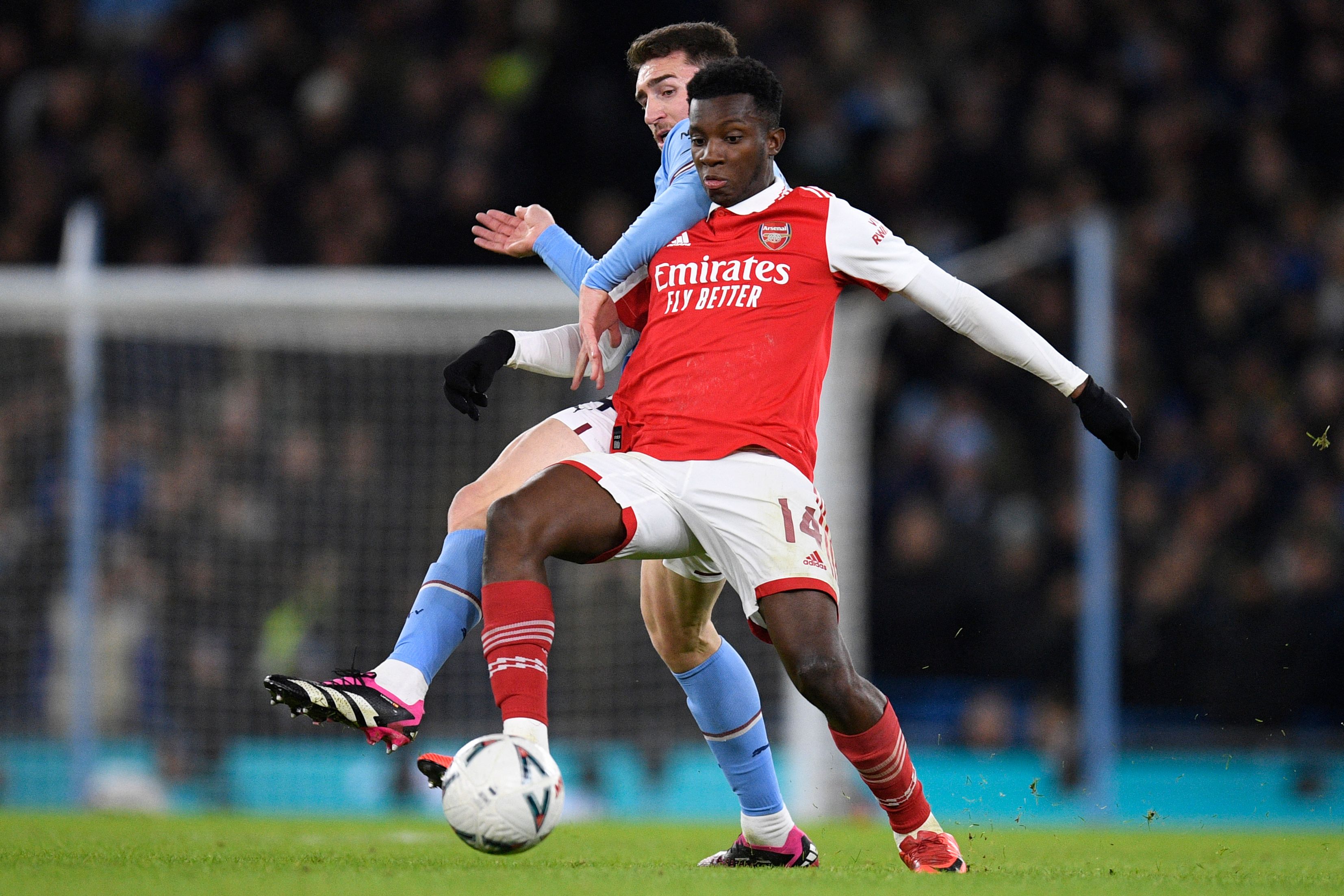 Potret pertandingan Manchester City kontra Arsenal.