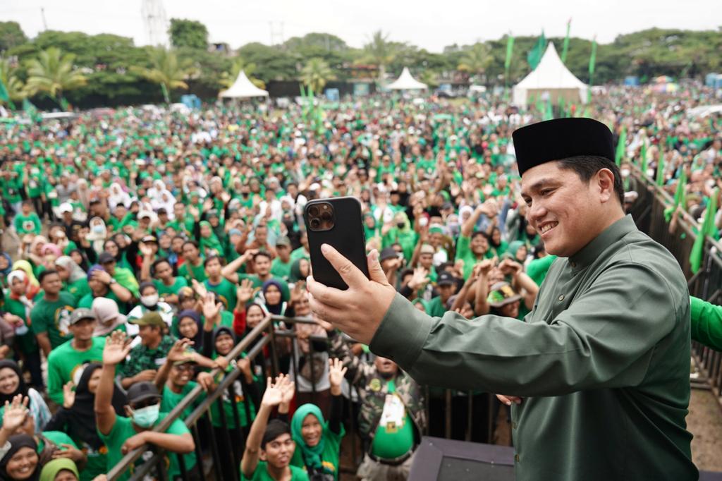 Menteri BUMN Erick Thohir hadir saat Harlah ke 50 tahun PPP di Banten awal Februari lalu.