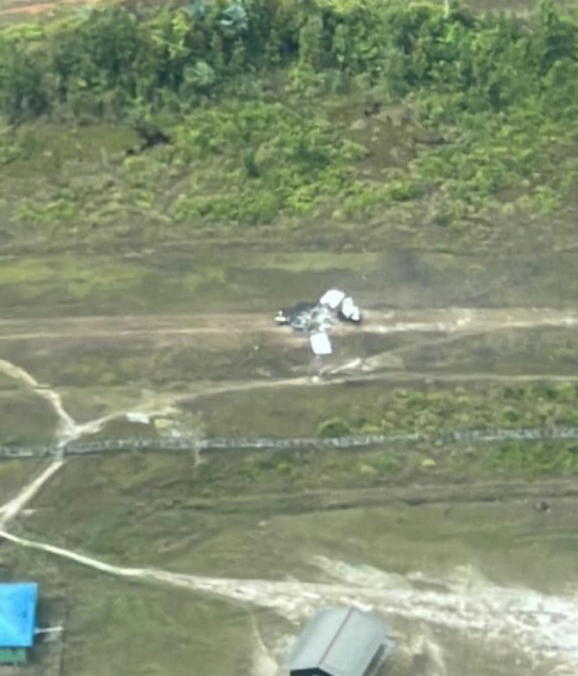 Pesawat Susi Air dibakar KKB Papua di Lapangan Terbang Paro, Kabupaten Nduga, Papua, Selasa (7/2/2023)