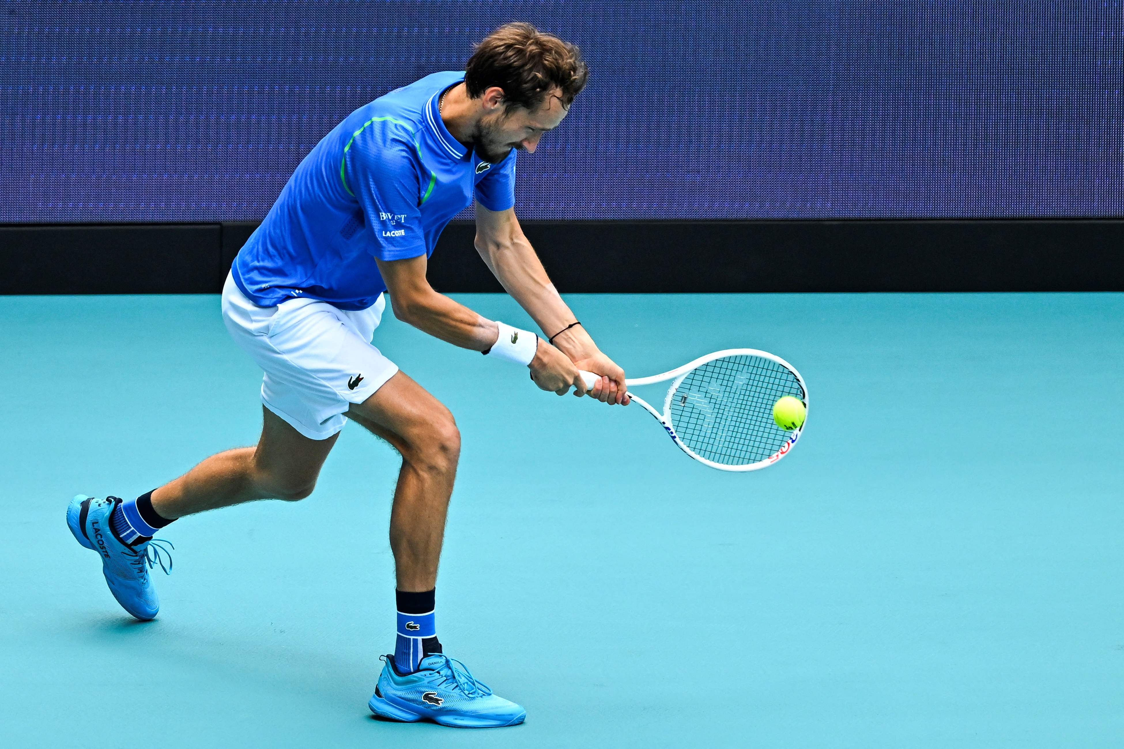 Petenis Rusia Daniil Medvedev saat berlaga di Miami Terbuka 2023