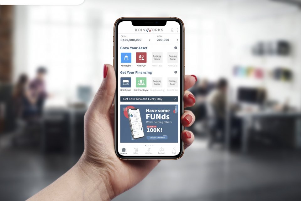Ilustrasi aplikasi Koinworks