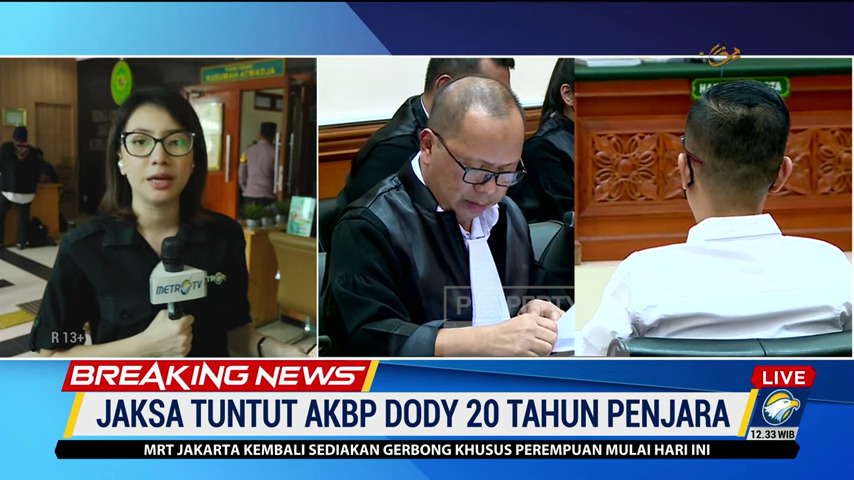Sidang tuntutan kasus narkoba AKBP Dody Prawiranegara di PN Jakarta Barat, Senin (27/3). 