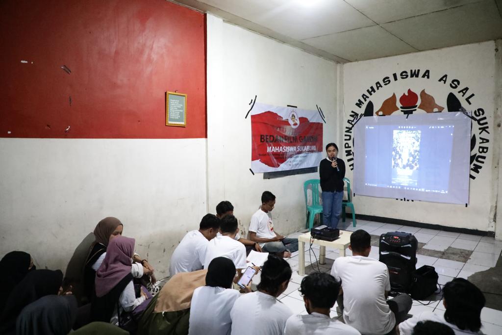 PMN Jabar menggeoar bedah film Mahatma Gandhi di Kota Sukabumi, Jumat (17/3) 