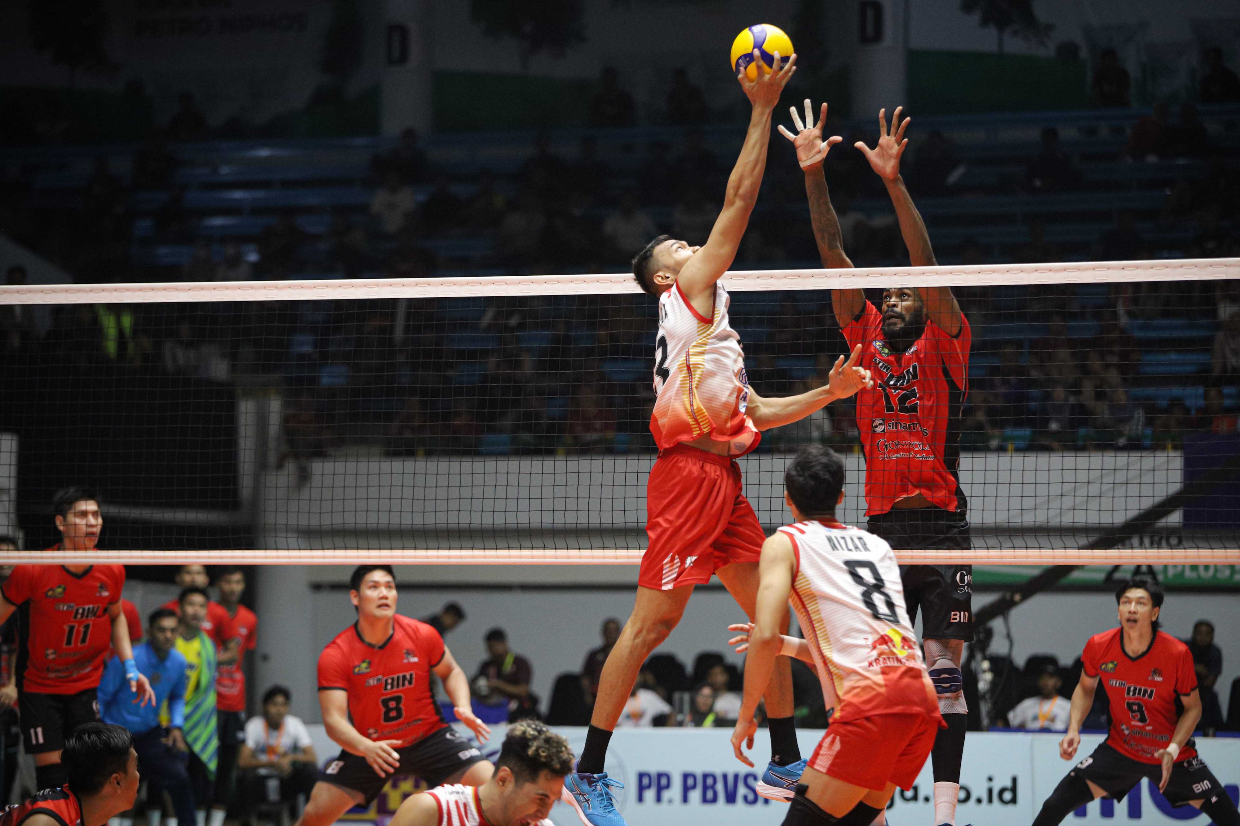 Potret pertandingan voli Proliga.