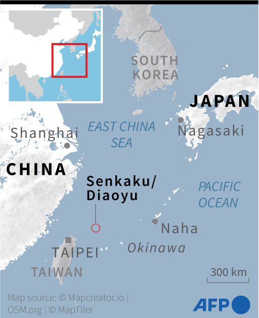 Peta perairan Pulau Senkaku tempat 6 ABK WNI tenggelam.