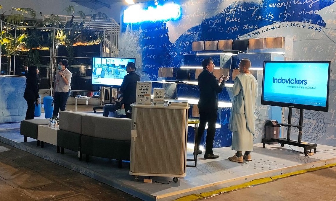 Salah satu booth peserta pameran arsitektur ARCH ID 2023 di  ICE BSD, Tangerang, Banten.