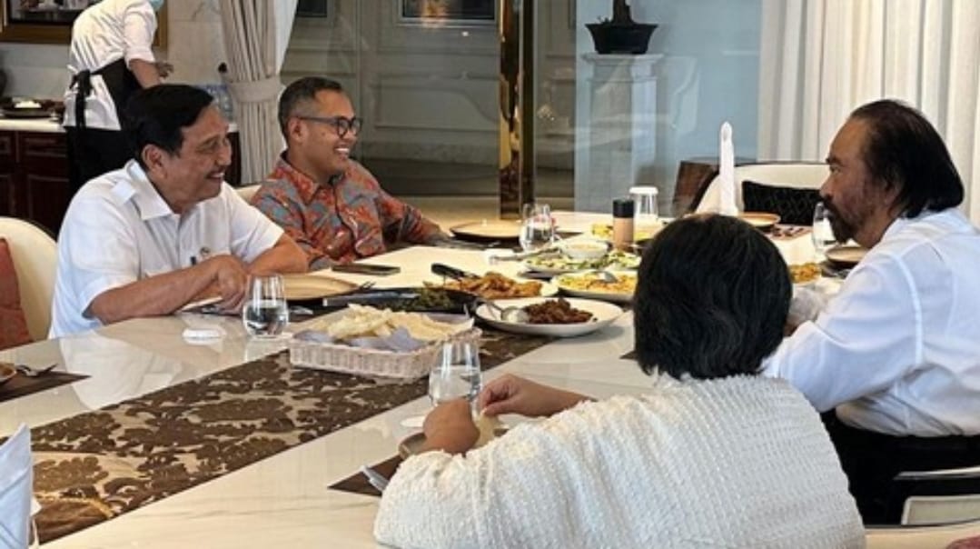 Pertemuan Menko Marves Luhut Binsar Pandjaitan dengan Ketua Umum Partai NasDem Surya Paloh