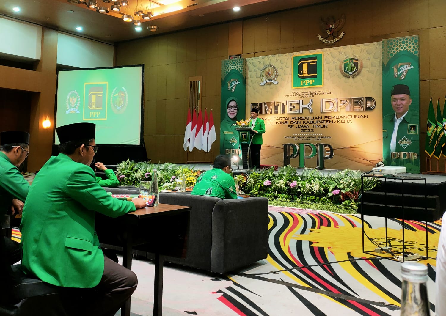 Bimtek PPP: DPW Jatim menggelar Bimbingan Teknis (Bimtek) untuk anggota DPRD Fraksi PPP se-Jawa Timur di Surabaya, pada 5-7 Maret 2023.