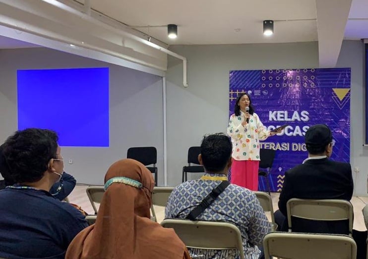 Literasi digital 'Kelas Video Podcast' yang digelar Kemenkominfo di Jakarta. 