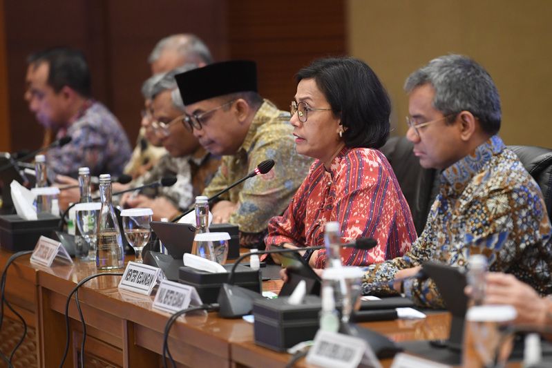 Menteri Keuangan Sri Mulyani di Gedung DPR