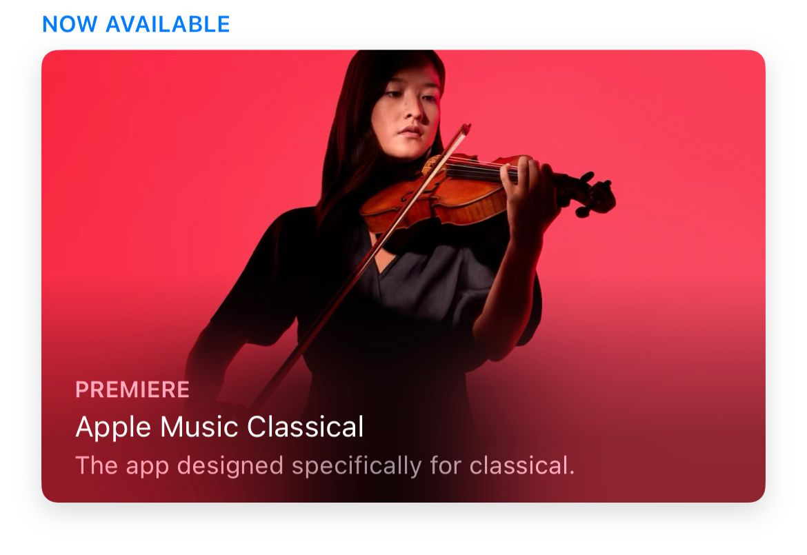 Banner tanggapan layar Apple Musical Classic dari Appstore