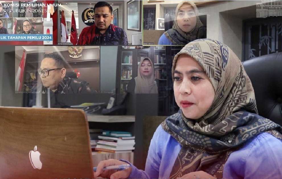 Anggota KPU Betty Epsilon Idroos menjadi narasumber secara daring dalam Dialog Indonesia Bicara