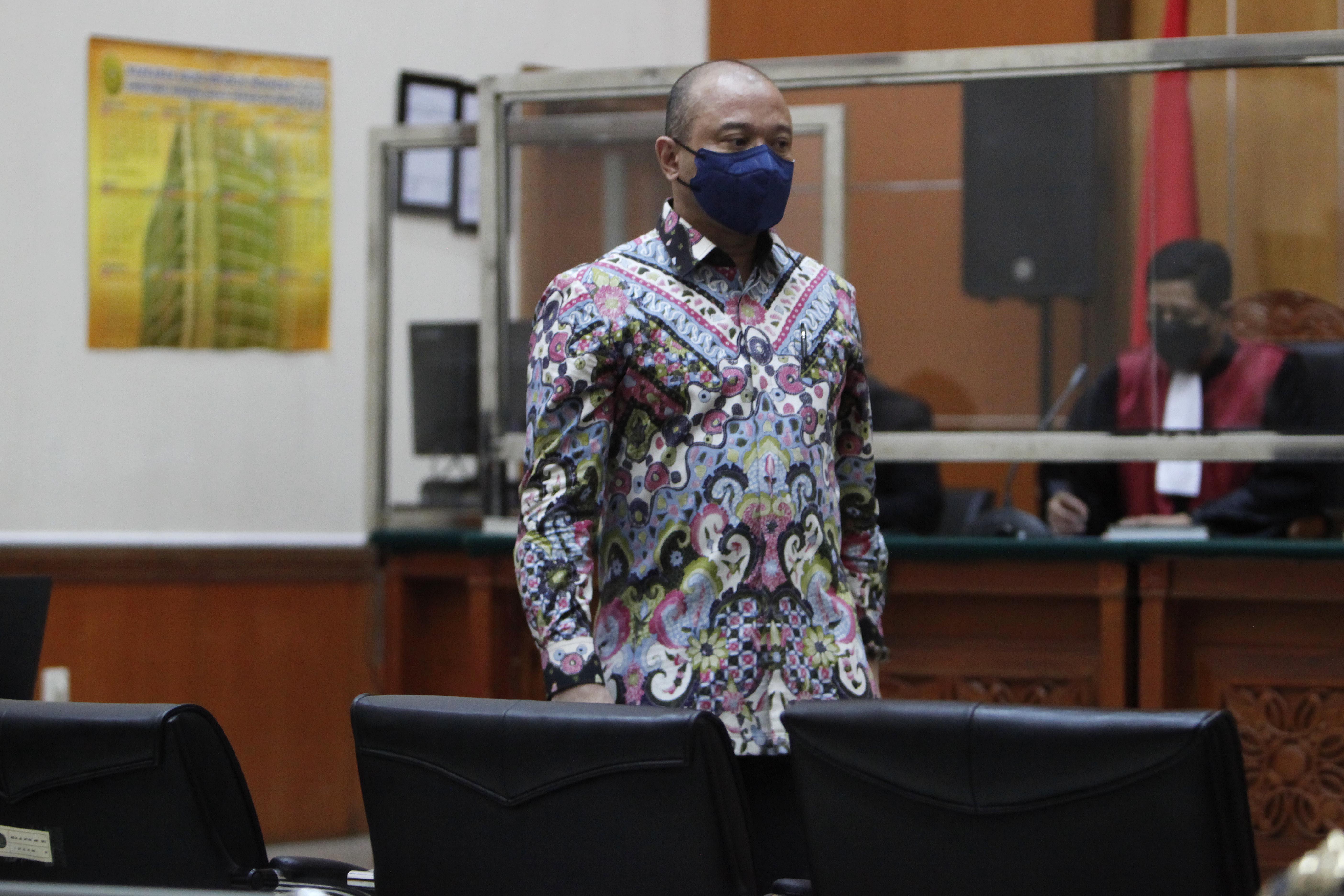 Terdakwa mantan Kapolda Sumatra Barat Irjen Teddy Minahasa saat hadir di PN Jakarta Barat.