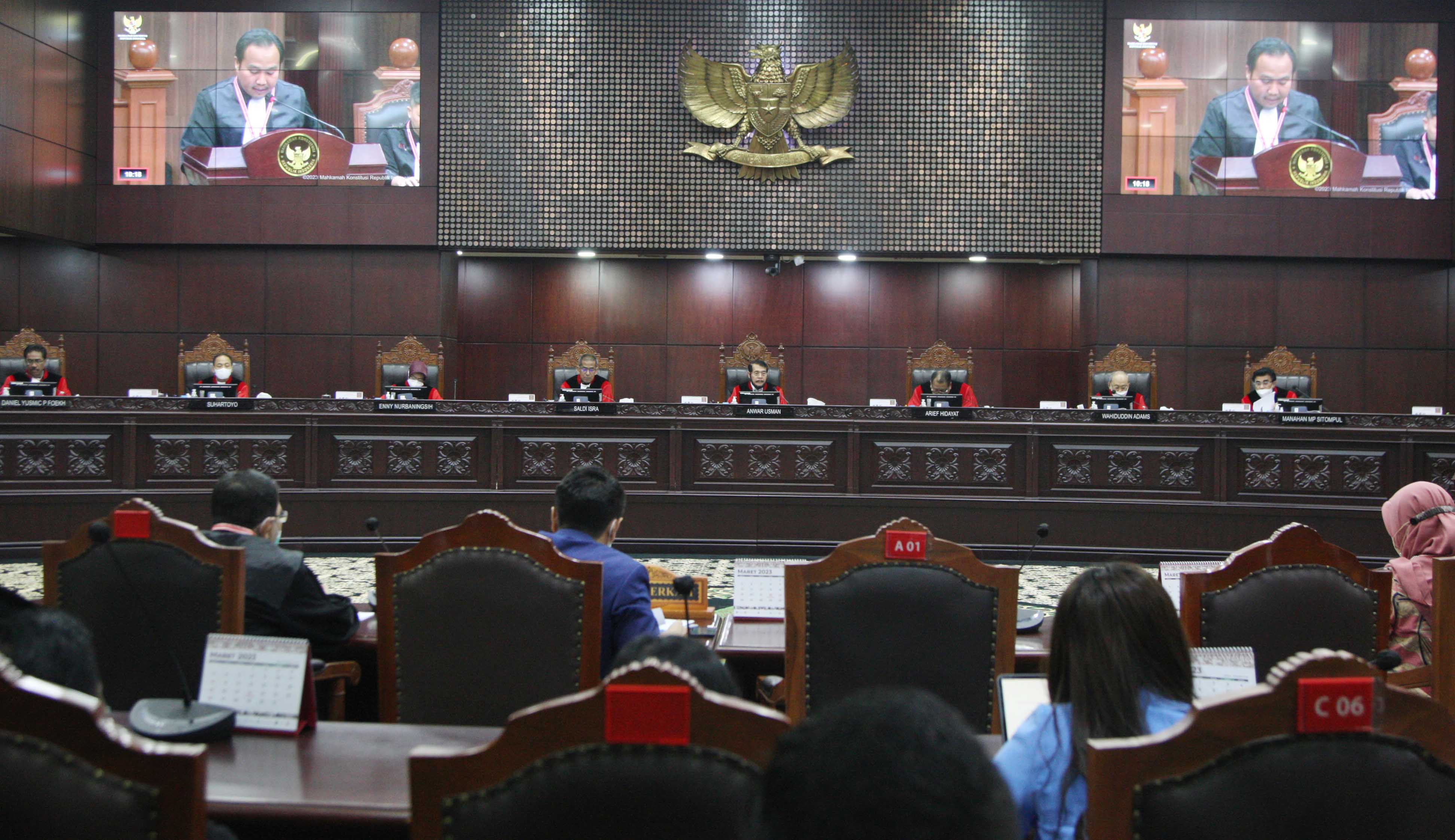 Suasana sidang di Mahkamah Konstitusi