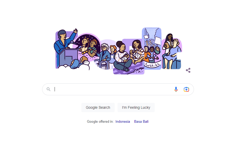 Google doodle Hari Perempuan Internasional 2023.