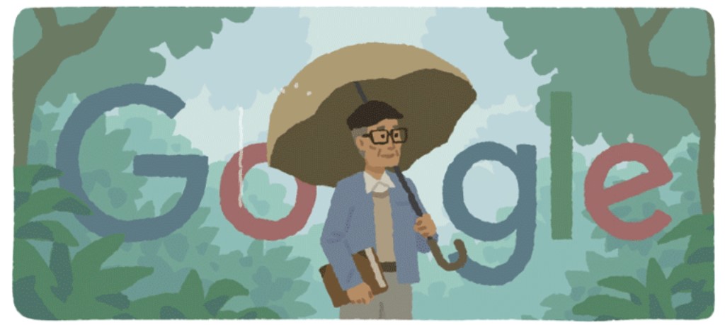 Google Doodle yang menampilkan Sapardi Djoko Damono