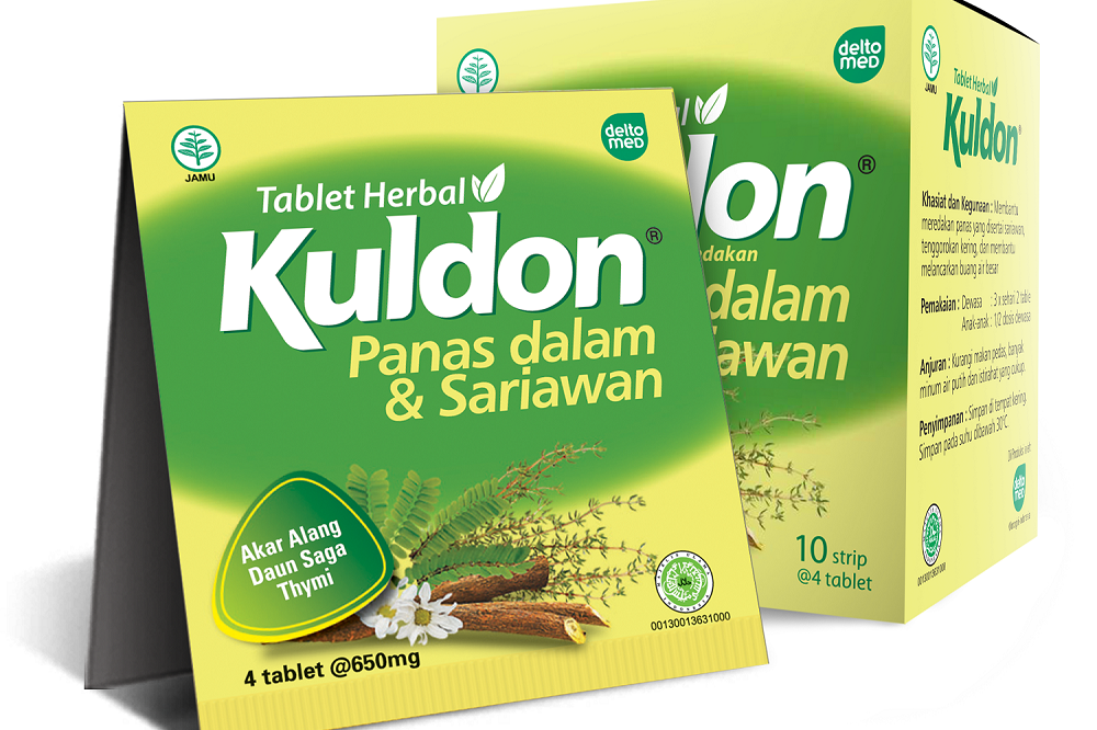 Tablet herbal Kuldon yang diproduksi PT Deltomed Laboratories.