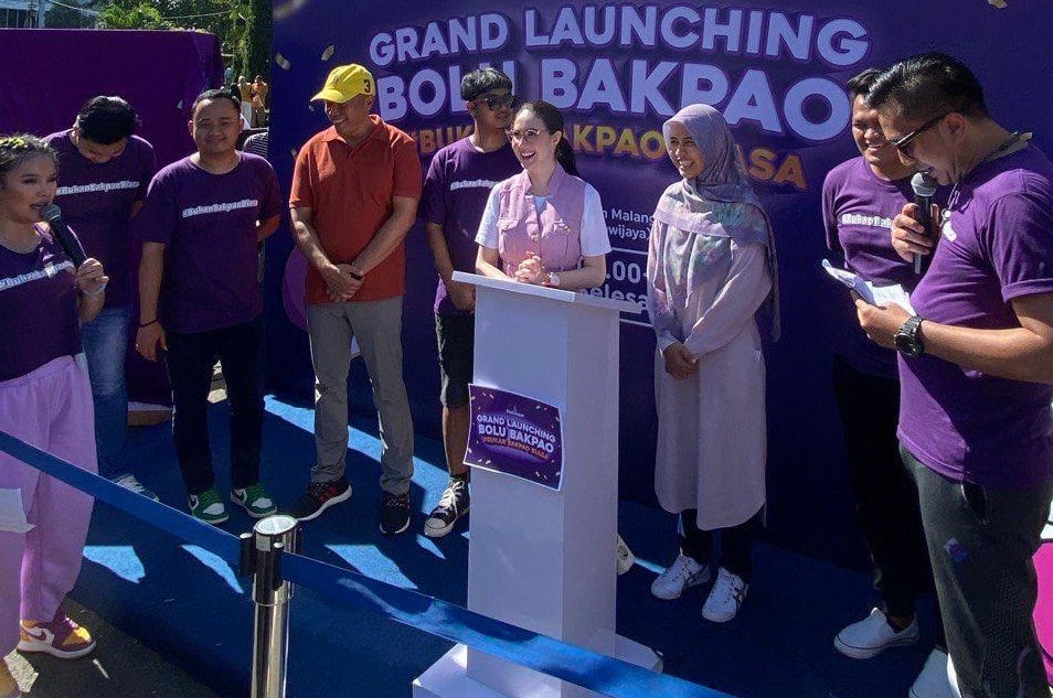 Acara peluncurkan produk Bolu Bakpao Telo Singosari.