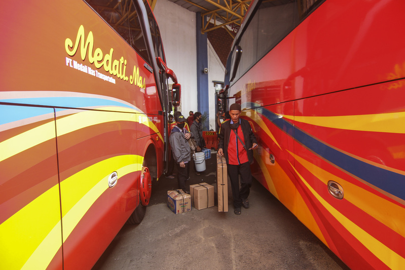 Ilustrasi keberangkatan mudik.