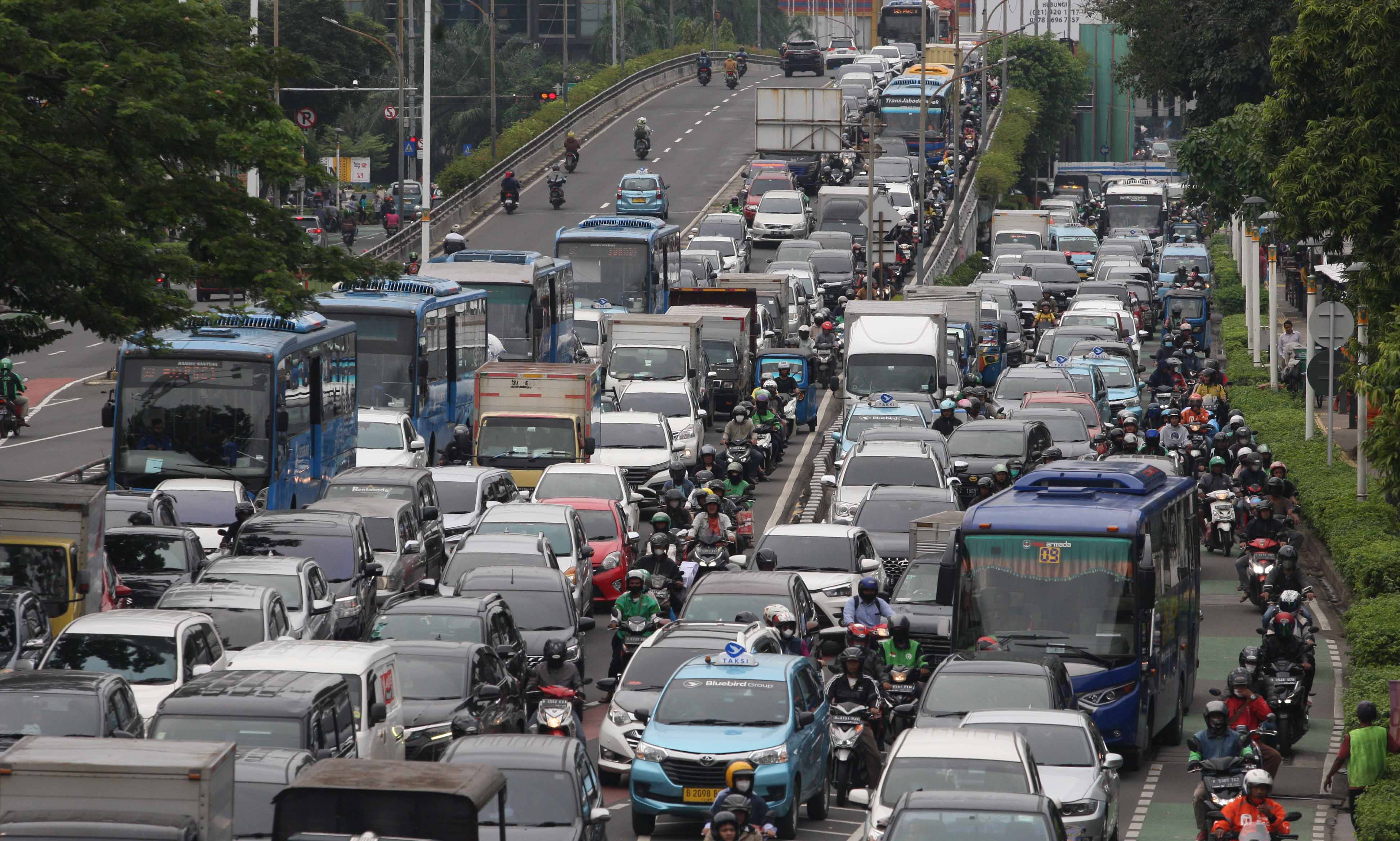 Kemacetan di daerah Senen, Jakarta