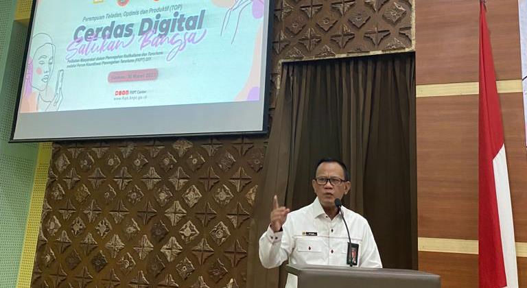 Deputi 1 Bidang Pencegahan, Perlindungan dan Deradikalisasi BNPT Nisan Setiadi di Sleman, DIY, Kamis (30/3).