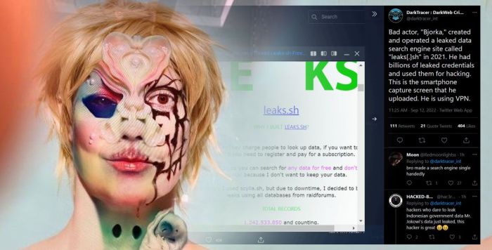 Ilustrasi. Tampil hacker Bjorka dalam melakukan aksinya.