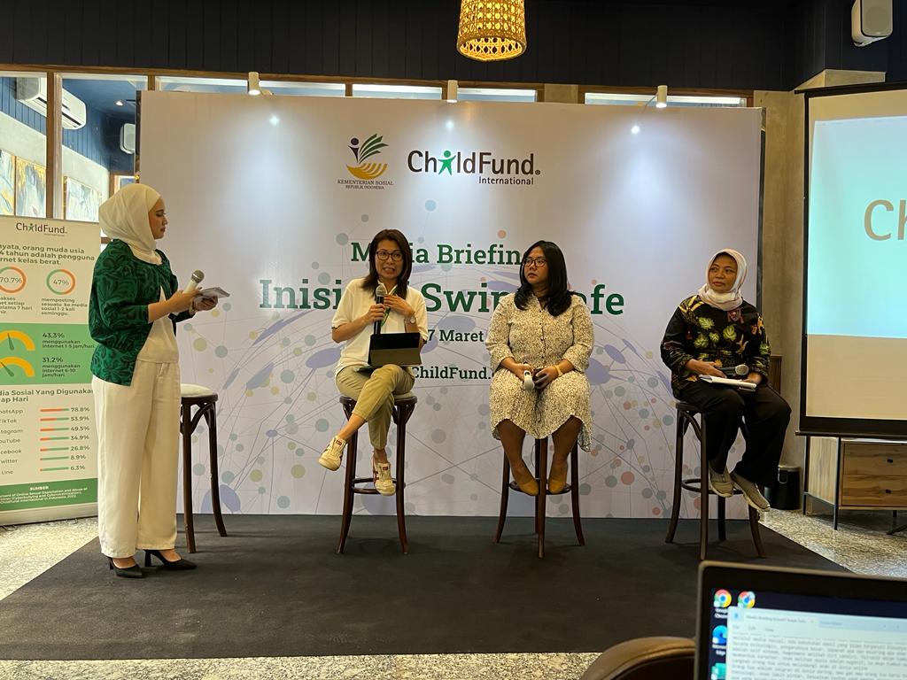 Acara Media Briefing Swipe Safe Initiative di Jakarta, Jumat (17/3).