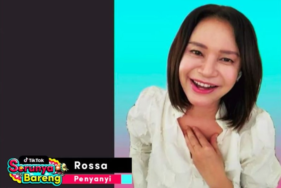 Tangkapan layar penyanyi Rossa dalam kampanye #SerunyaBareng TikTok Indonesia