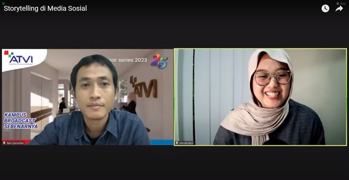 Webinar series 1, bertema “Storytelling di Media Sosial” , Kamis (30/3/). 