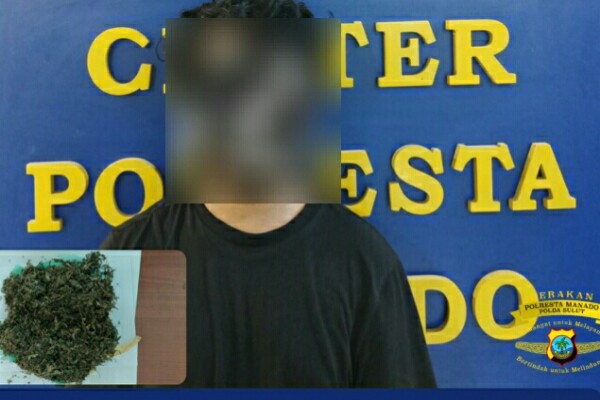 Tersangka pelaku peredaran ganja yang ditangkap Polresta Manado