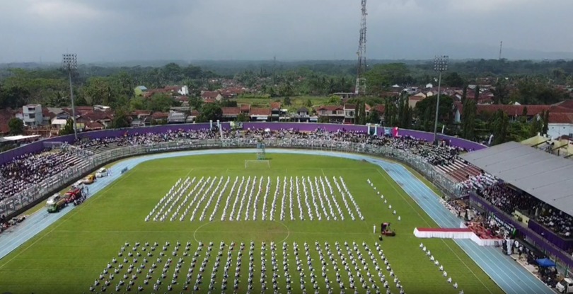 Acara munggahan yang di gelar Stadion Galuh, Kabupaten Ciamis, Jabar.