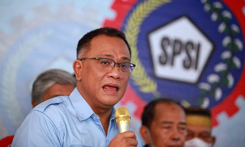 Ketua Umum Konfederasi Serikat Pekerja seluruh Indonesia (KSPSI) Jumhur Hidayat.