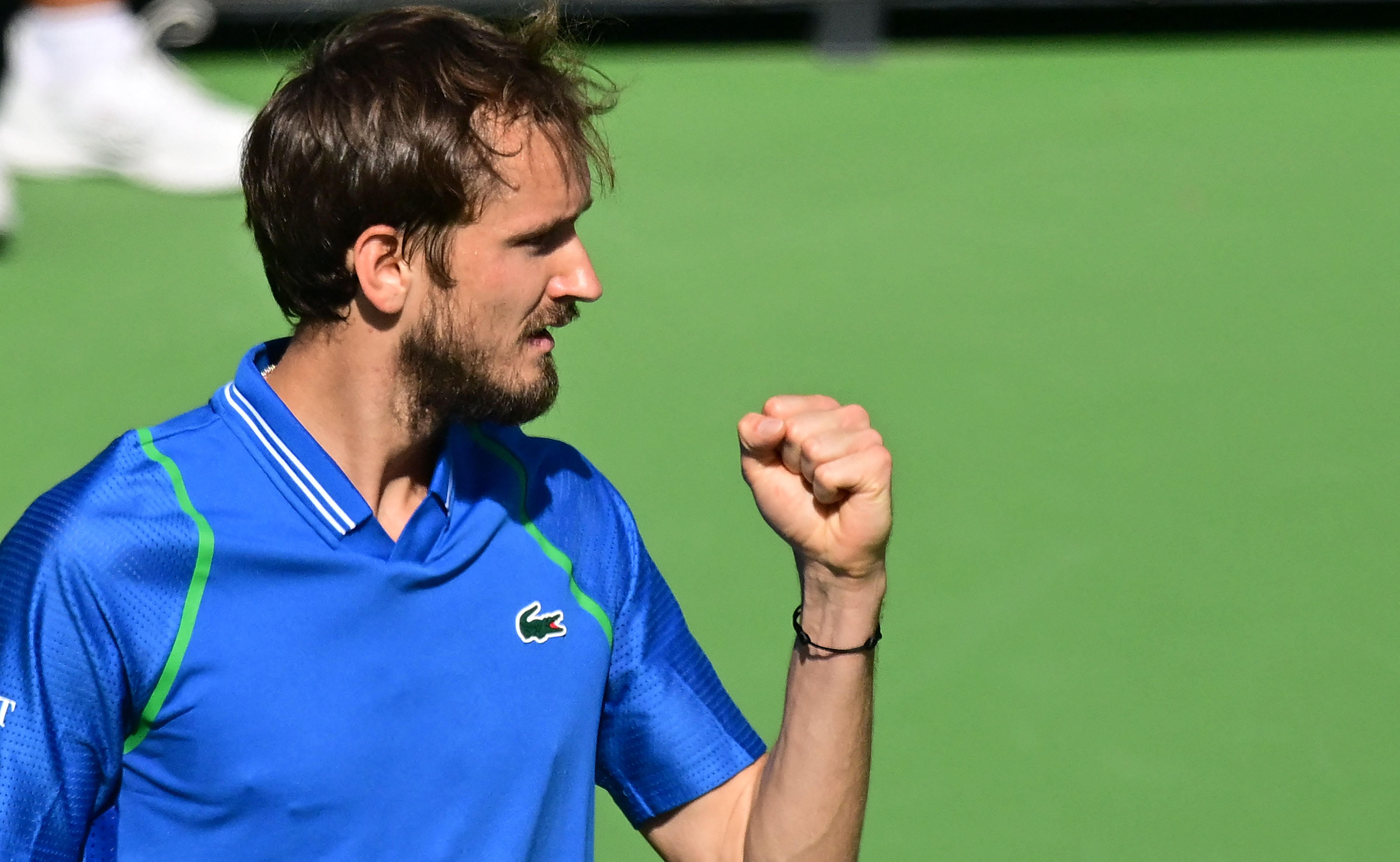 Petenis Rusia Daniil Medvedev saat tampil di semifinal Indian Wells Masters 2023.