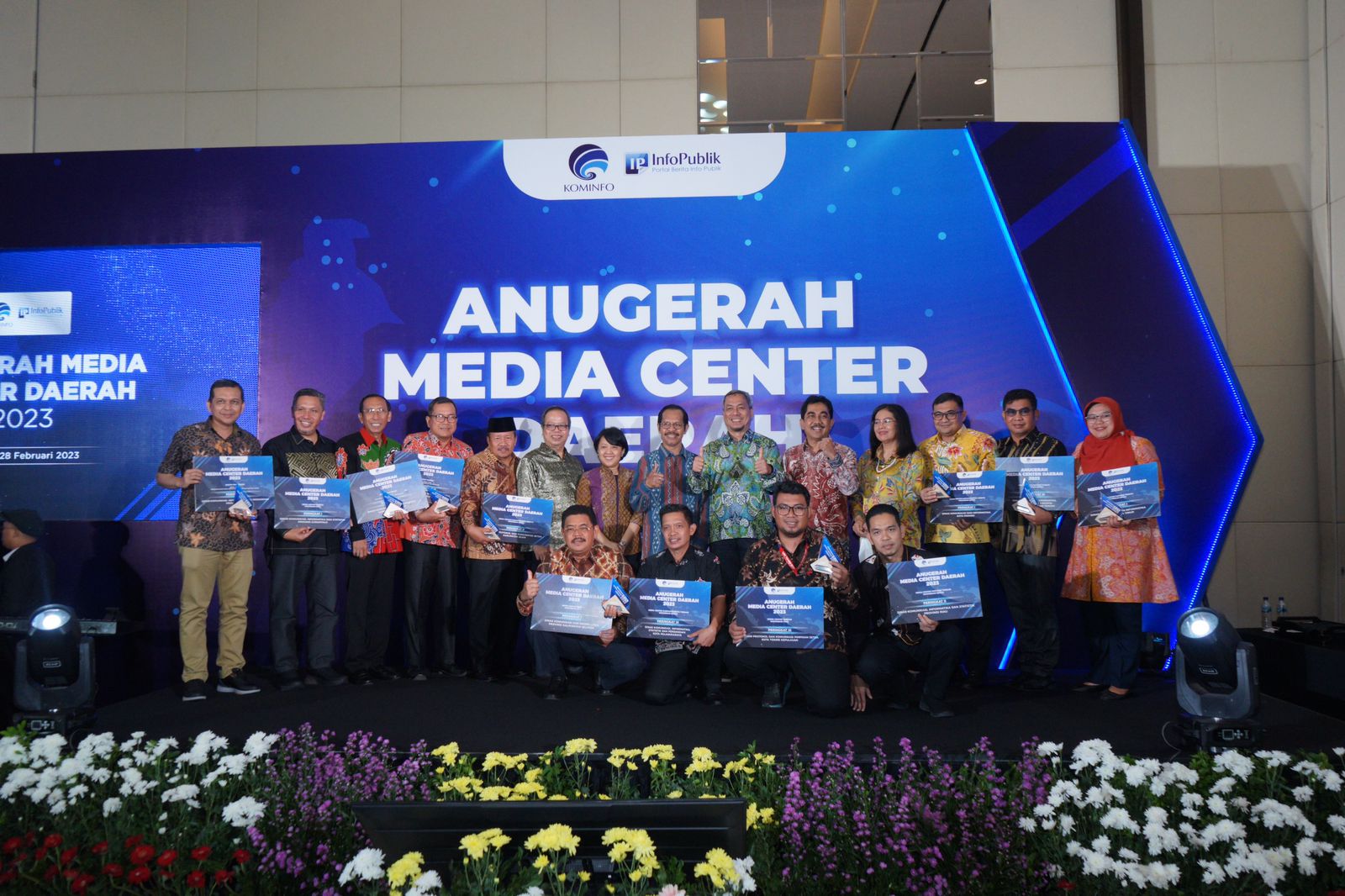 Gelaran Acara Anugerah Media Center (AMC) Daerah 2023, di Depok, Jawa barat, Selasa (28/2)