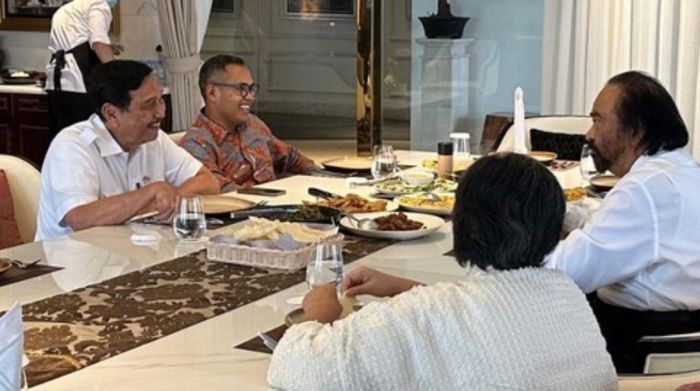 Pertemuan Menko Marves Luhut Binsar Pandjaitan dengan Ketua Umum Partai NasDem Surya Paloh